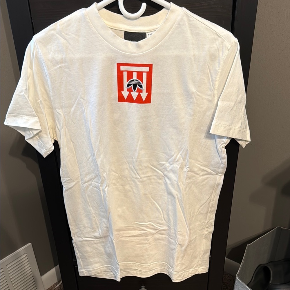Designer Alexander Wang x Adidas White Short Sleeve Tee with Red Graphic